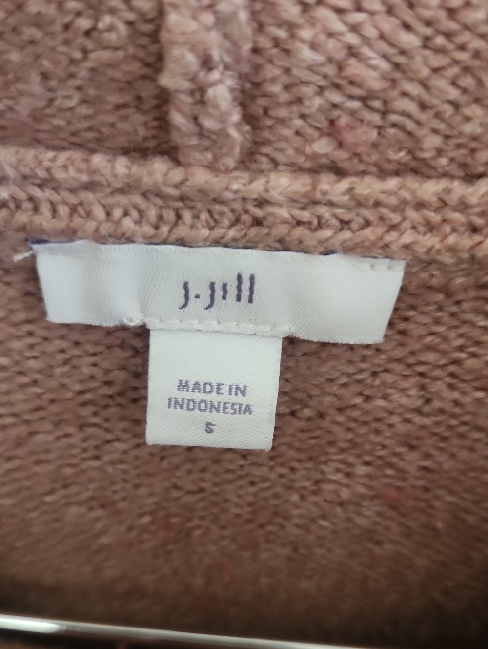 J. Jill Draped Funnel Neck Wool Knit Speckled Pink Sweater Small - Picture 5 of 10
